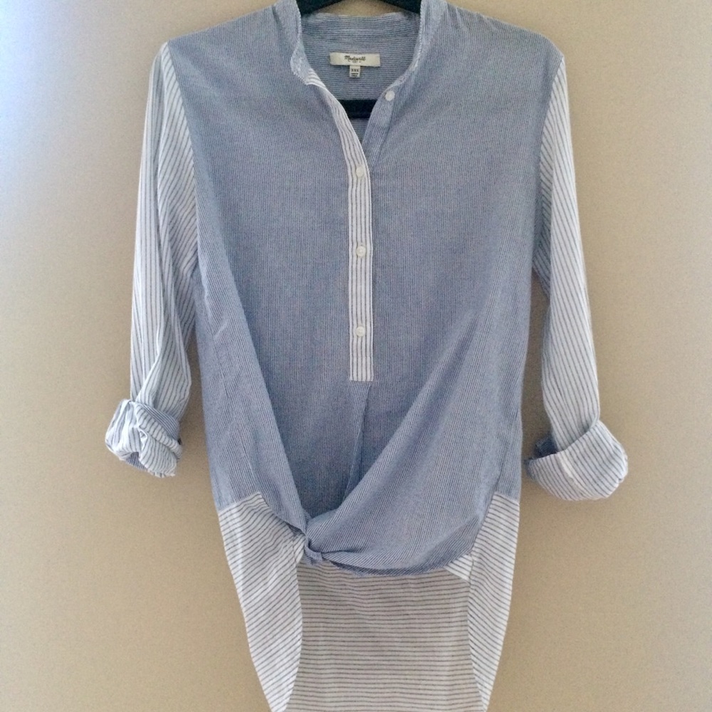 Madewell Wellspring Tunic Popover Shirt Stripe mix
